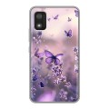 Дизайнерский силиконовый чехол для Itel A17 бабочки и лаванда
