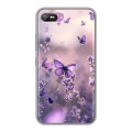 Дизайнерский силиконовый с усиленными углами чехол для Itel A25 бабочки и лаванда