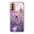 Дизайнерский силиконовый чехол для Samsung Galaxy A04s бабочки и лаванда