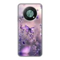 Дизайнерский силиконовый чехол для Huawei Nova Y90 бабочки и лаванда