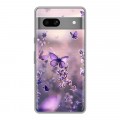 Дизайнерский силиконовый чехол для Google Pixel 7A бабочки и лаванда