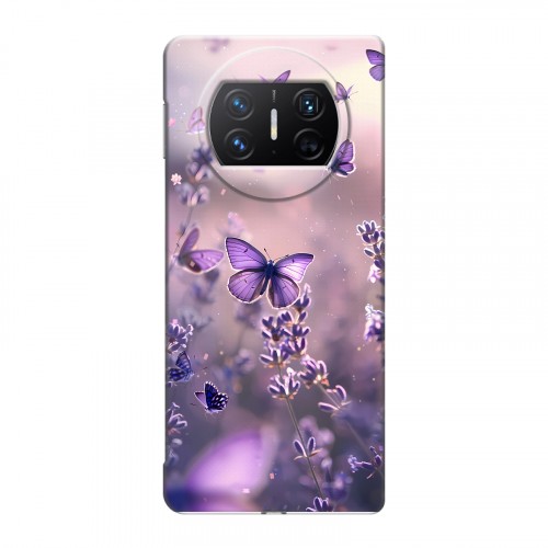 Дизайнерский пластиковый чехол для Huawei Mate X3 бабочки и лаванда