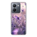 Дизайнерский силиконовый чехол для Vivo Y36 бабочки и лаванда