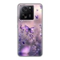Дизайнерский силиконовый чехол для Xiaomi 13T бабочки и лаванда