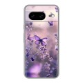Дизайнерский силиконовый чехол для Google Pixel 8 бабочки и лаванда