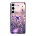Дизайнерский силиконовый чехол для Samsung Galaxy S24 бабочки и лаванда