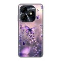 Дизайнерский силиконовый чехол для Itel P55 4G бабочки и лаванда