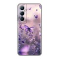 Дизайнерский силиконовый чехол для Realme C65 бабочки и лаванда