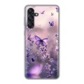 Дизайнерский силиконовый чехол для Samsung Galaxy M55 бабочки и лаванда