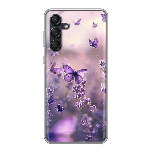 Дизайнерский силиконовый чехол для Samsung Galaxy M55 бабочки и лаванда