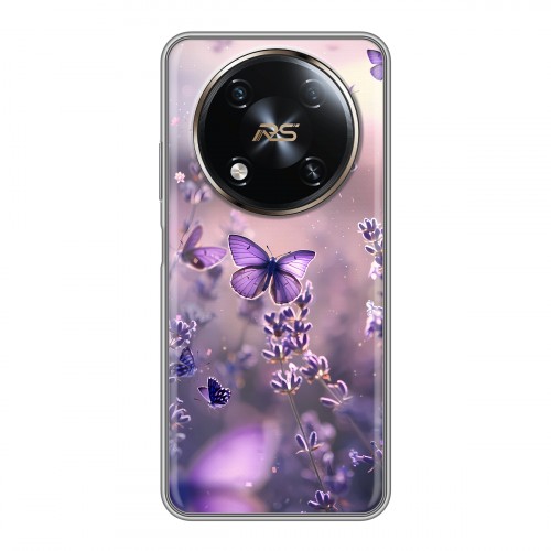 Дизайнерский силиконовый чехол для Itel RS4 бабочки и лаванда