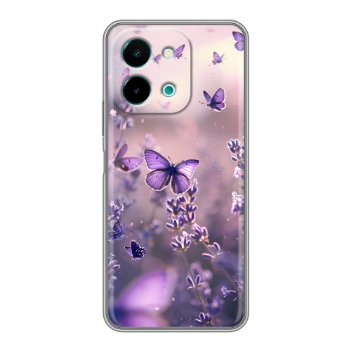Дизайнерский силиконовый чехол для Vivo Y28 бабочки и лаванда