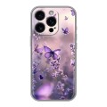 Дизайнерский силиконовый чехол для Iphone 16 Pro бабочки и лаванда