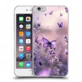Дизайнерский силиконовый чехол для Iphone 6 Plus/6s Plus бабочки и лаванда