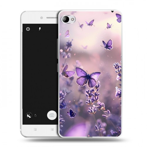 Дизайнерский пластиковый чехол для Lenovo S90 бабочки и лаванда