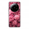 Полупрозрачный дизайнерский силиконовый с усиленными углами чехол для Xiaomi 13 Ultra цветы пионы