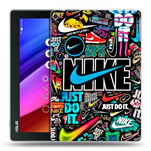 Дизайнерский силиконовый чехол для ASUS ZenPad 10 найк nike черный