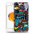 Дизайнерский пластиковый чехол для Iphone 7 Plus / 8 Plus найк nike черный