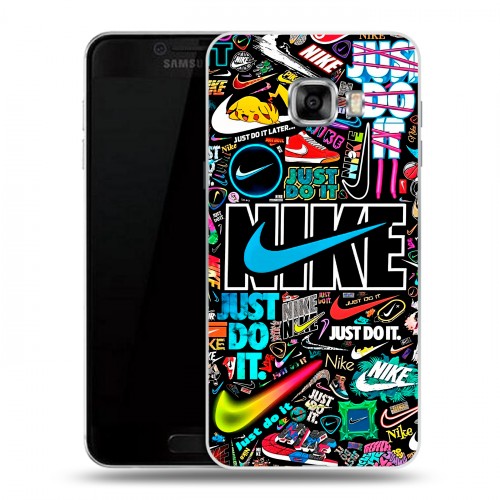 Дизайнерский пластиковый чехол для Samsung Galaxy C5 найк nike черный
