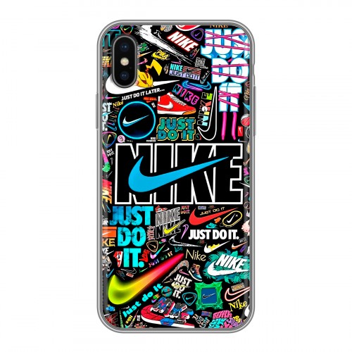 Дизайнерский силиконовый чехол для Iphone x10 найк nike черный