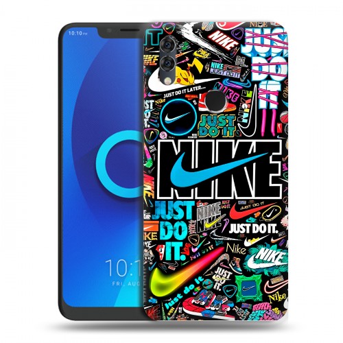 Дизайнерский силиконовый чехол для Alcatel 5V найк nike черный