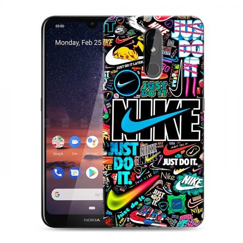 Дизайнерский силиконовый чехол для Nokia 3.2 найк nike черный