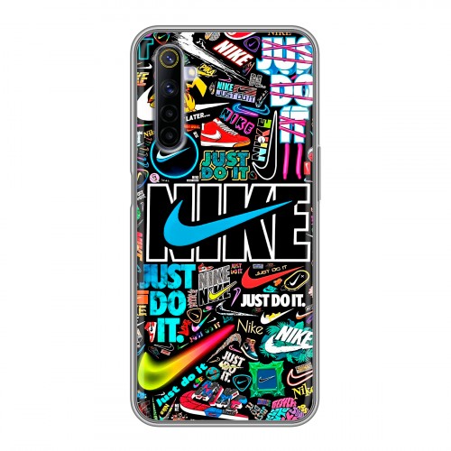 Дизайнерский силиконовый с усиленными углами чехол для Realme 6 найк nike черный