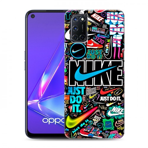 Дизайнерский пластиковый чехол для OPPO A52 найк nike черный