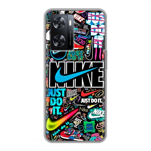 Дизайнерский силиконовый чехол для OPPO A57s найк nike черный