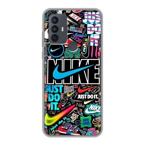 Дизайнерский силиконовый чехол для TCL 30E найк nike черный
