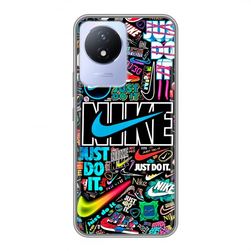Дизайнерский силиконовый чехол для Vivo Y11 (2023) найк nike черный
