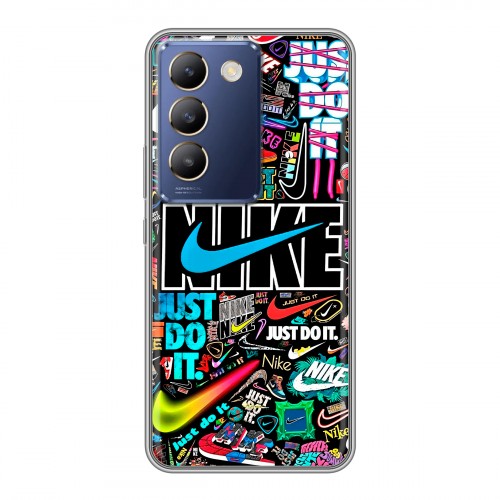 Дизайнерский силиконовый чехол для Vivo V30 Lite найк nike черный