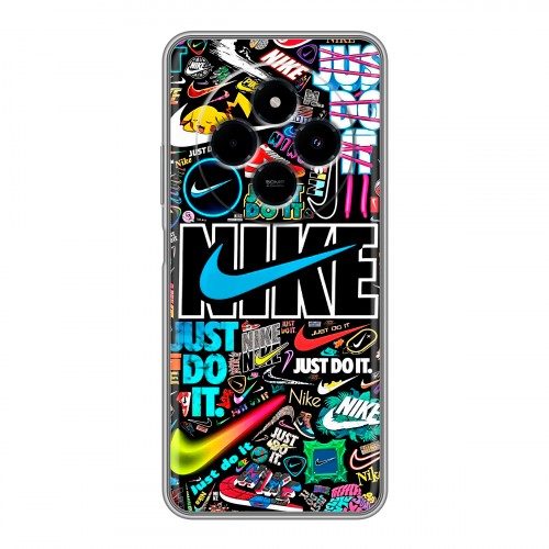 Дизайнерский силиконовый чехол для Xiaomi RedMi 14C найк nike черный