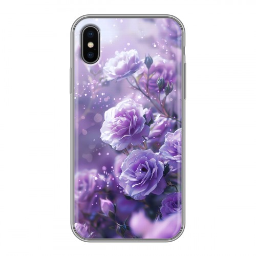 Дизайнерский силиконовый чехол для Iphone x10 Розы цветы