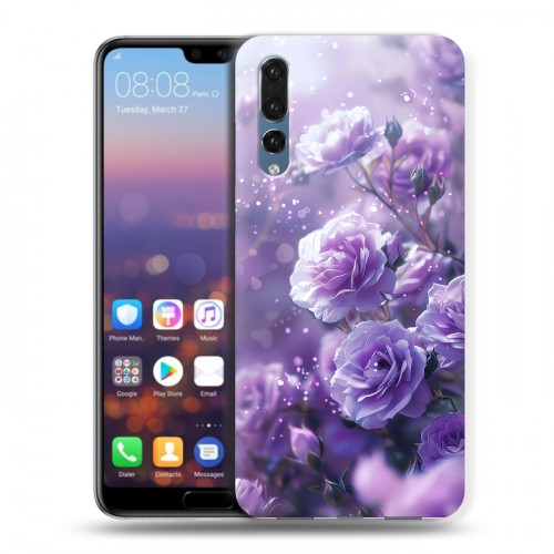 Дизайнерский силиконовый с усиленными углами чехол для Huawei P20 Pro Розы цветы