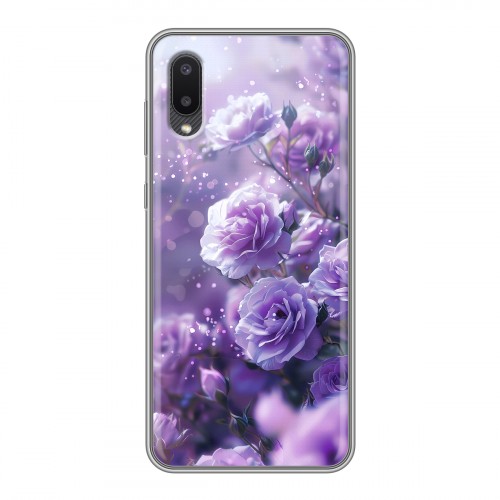 Дизайнерский силиконовый чехол для Samsung Galaxy A02 Розы цветы