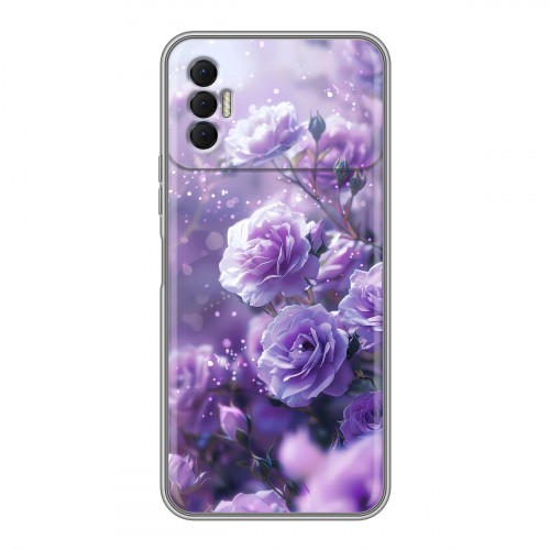 Дизайнерский силиконовый чехол для Tecno Spark 8P Розы цветы