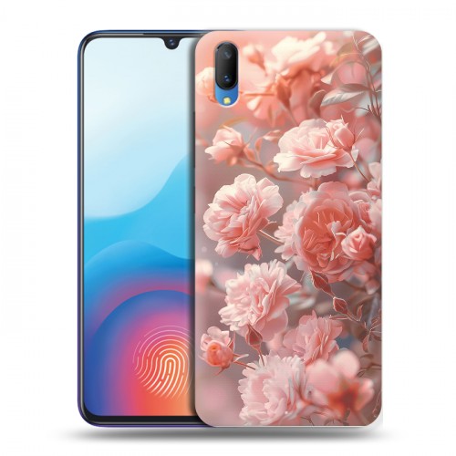 Полупрозрачный дизайнерский пластиковый чехол для Vivo V11 Розовые розы