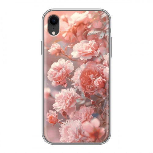Полупрозрачный дизайнерский пластиковый чехол для Iphone Xr Розовые розы