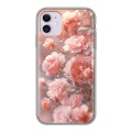 Полупрозрачный дизайнерский силиконовый чехол для Iphone 11 Розовые розы