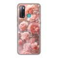 Полупрозрачный дизайнерский силиконовый с усиленными углами чехол для Tecno Pouvoir 4 Розовые розы
