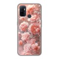 Полупрозрачный дизайнерский силиконовый чехол для OPPO A53 Розовые розы