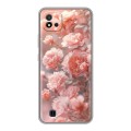 Полупрозрачный дизайнерский силиконовый чехол для Realme C20 Розовые розы