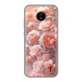 Полупрозрачный дизайнерский силиконовый чехол для Nokia C20 Розовые розы