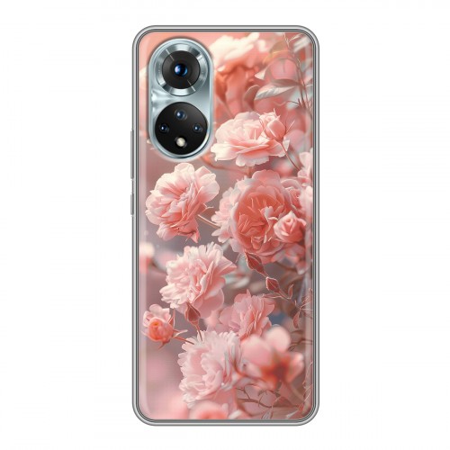 Полупрозрачный дизайнерский силиконовый чехол для Huawei Honor 50 Розовые розы