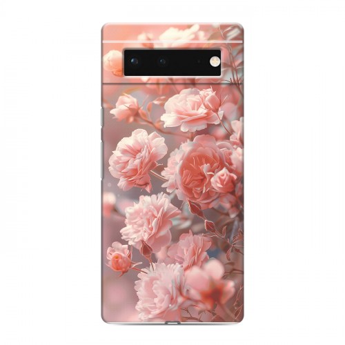 Полупрозрачный дизайнерский силиконовый чехол для Google Pixel 6 Розовые розы