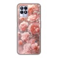 Полупрозрачный дизайнерский силиконовый с усиленными углами чехол для Realme 8i Розовые розы