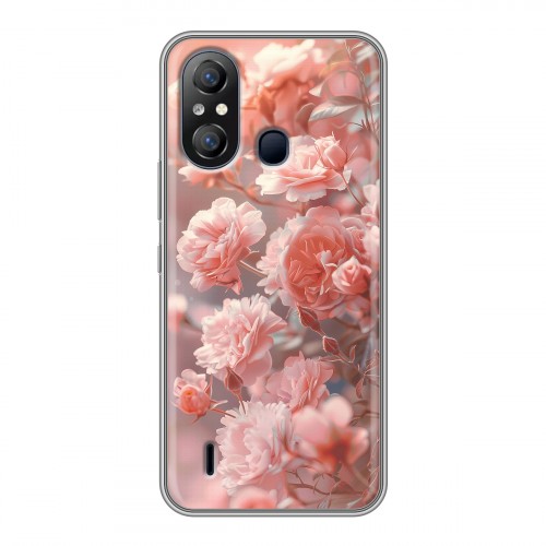 Полупрозрачный дизайнерский пластиковый чехол для Itel A49 Розовые розы