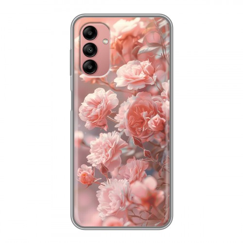 Полупрозрачный дизайнерский пластиковый чехол для Samsung Galaxy A04s Розовые розы
