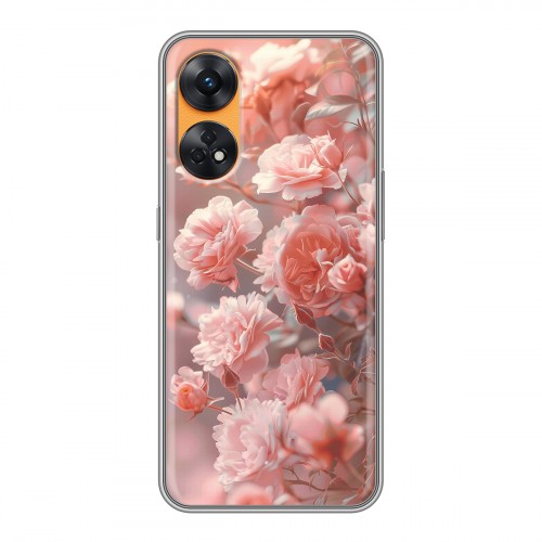 Полупрозрачный дизайнерский пластиковый чехол для OPPO Reno8 T Розовые розы